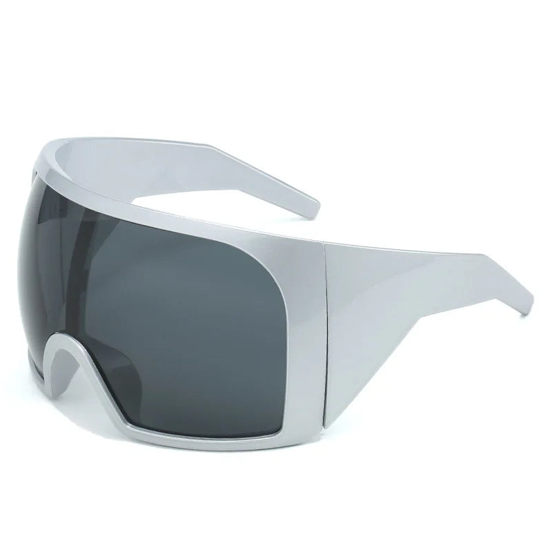 Übergroße Sonnenbrille für Herren, umwickelt, windabweisend, persönlich, große Farbtöne, futuristische Mode, Zukunftsschild, Uv400, Radfahren, Motorrad