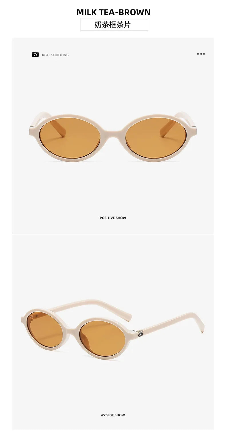 Ins 2025 Luxus Designer UV400 Sonnenbrille Frauen Männer Neue Trendy Oval Sonnenbrille Damen Vintage Kleine Runde Gafas De Sol