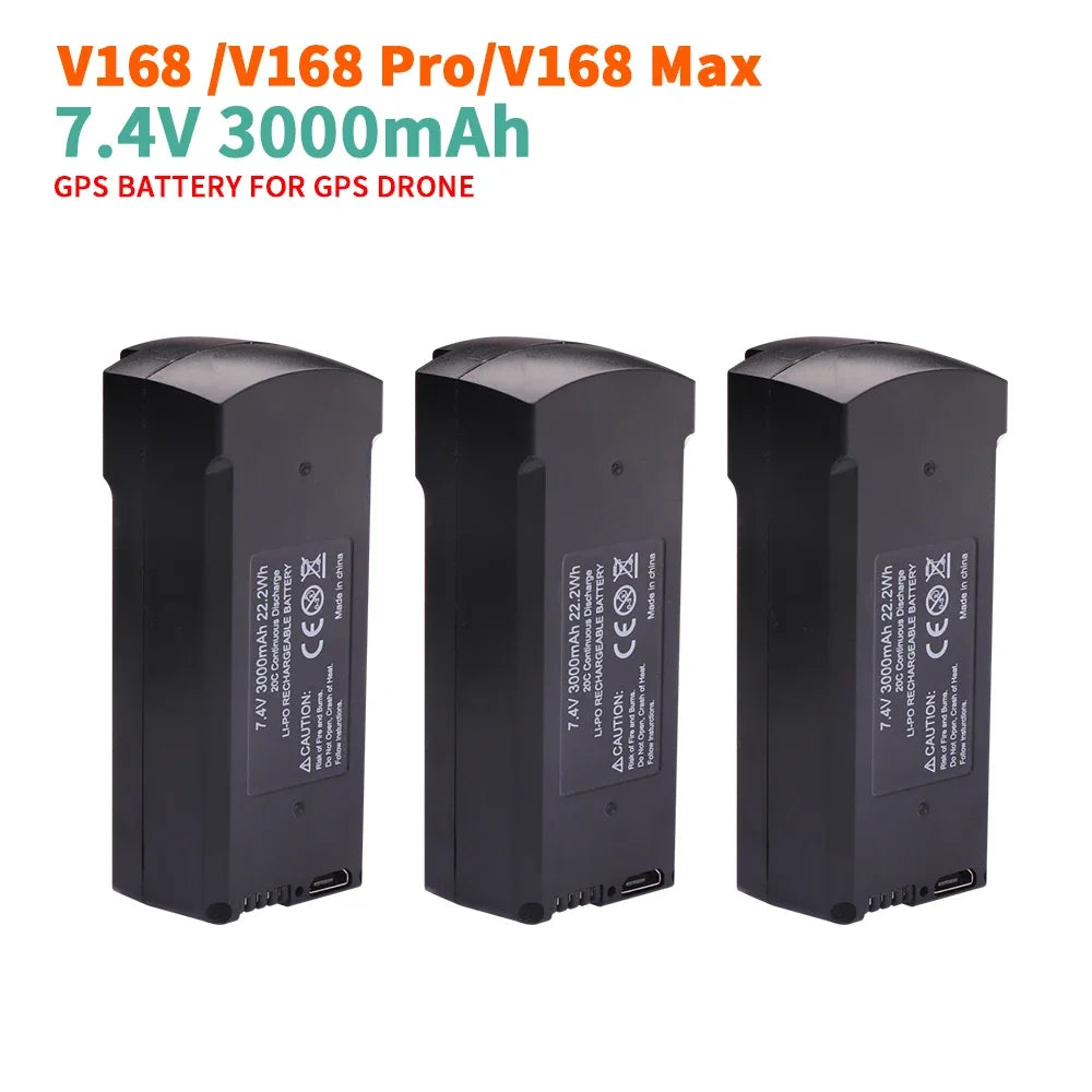 7,4 V 3000 mAh Original V168 GPS Drone Batterie RC Quadcopter 3,7 V 2000 mAh V168 Pro Max Ersatz Batterie eders Teile Zubehör