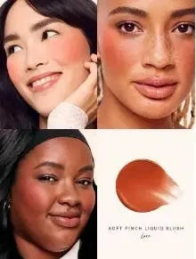 Rare Beauty Neuer exquisiter glänzender Lipgloss, glänzendes flüssiges Pulver, Bluesher Sun Kissed Cheeks und wässrige Lippen, Lippenstift-Kosmetik