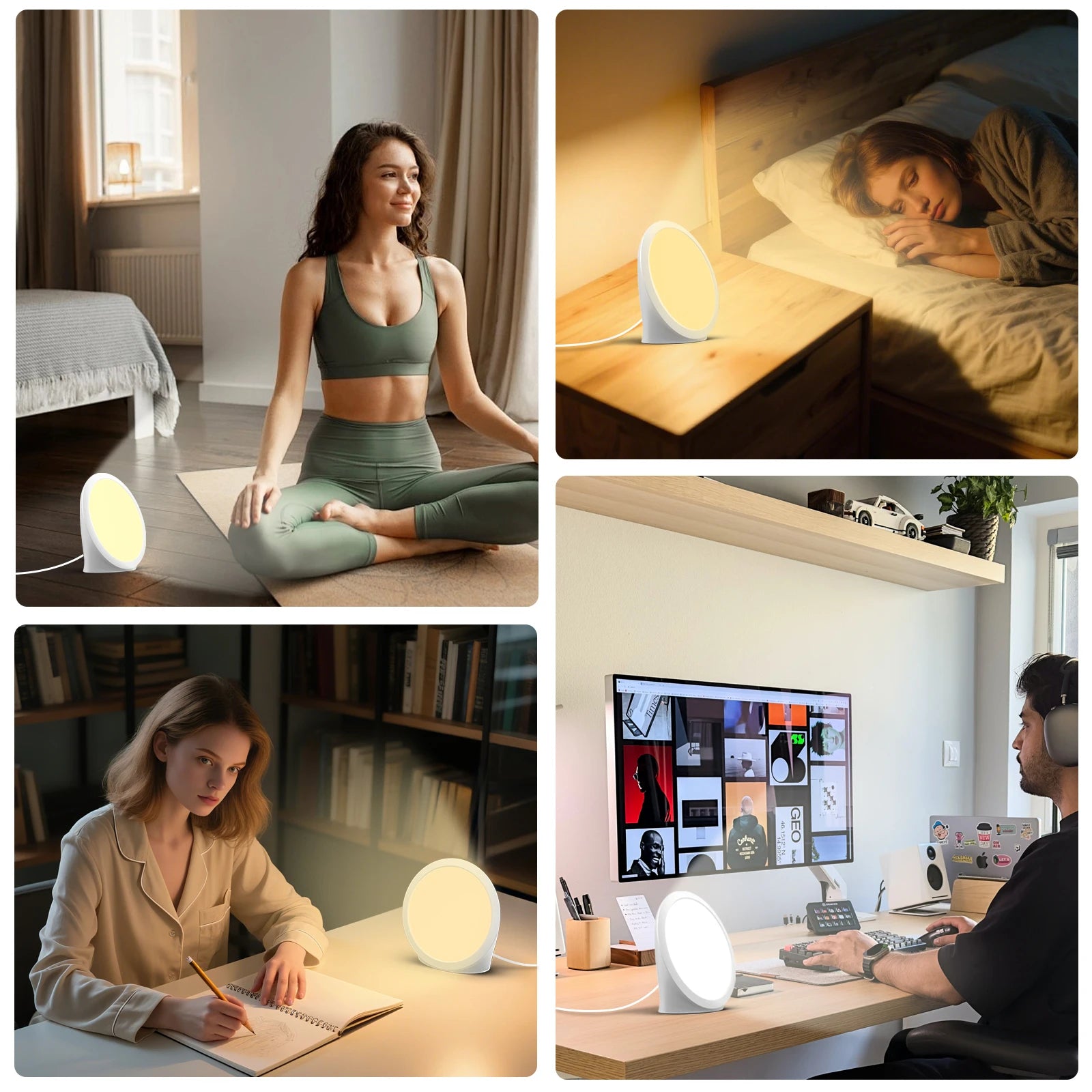 SAD-Lampe, Tageslichtlampe mit 3 Farbtemperaturen, 6 Timer, Speicherfunktion, Touch-Steuerung für Büro/Schreibtisch/Zuhause/Schlaf