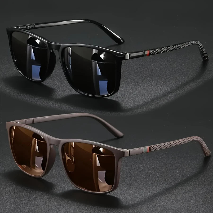 2 stücke Luxus Platz Vintage Polarisierte Radfahren Sonnenbrille Männer Frauen Mode Reise Fahren Angeln Sonnenbrille Männliche Brillen UV400