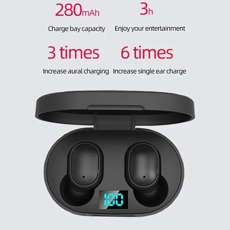 E6S TWS Drahtlose Kopfhörer Sport Wasserdichte Bluetooth 5,0 Kopfhörer Stereo Headset mit Mikrofon für Iphone Xiaomi Vivo Oppo