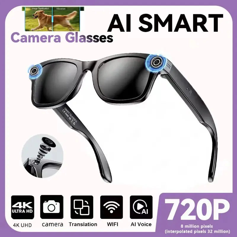 2025 Smart-Sonnenbrille, intelligente Brille mit Kamera, Video, 8 MP, Übersetzung, Bluetooth, Anruf, Musikwiedergabe, Männer und Frauen, Aufnahme ab 100 Jahren