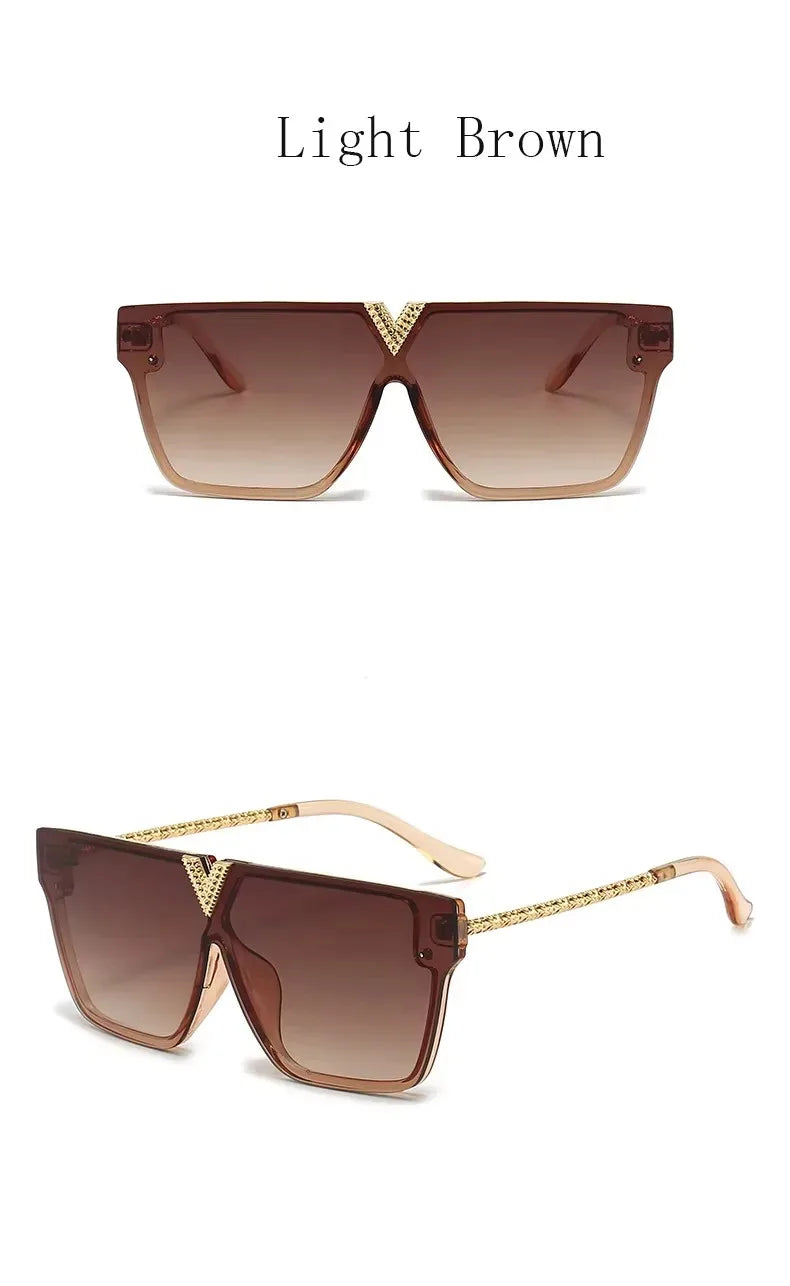 Sonnenbrille mit Buchstabe V für Damen und Herren, quadratischer Rahmen, zum Fahren, beliebter UV-Schutz, schwarze Sonnenbrille, Markendesign, berühmte Brillen 2025,