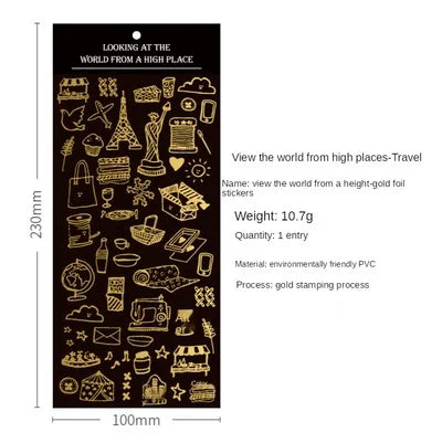 Neue Golden Planet Dekoration Aufkleber Universum Raum Aufkleber für Tagebuch Foto Telefon Diy Scrapbooking Schreibwaren Schule Liefert