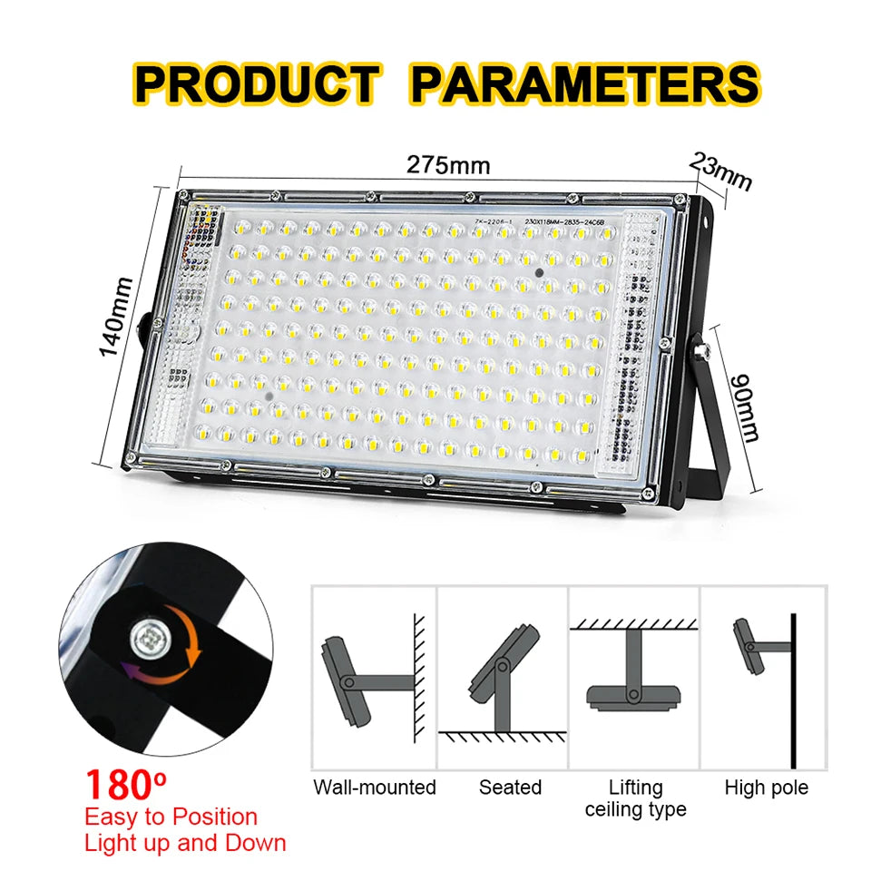 LED Flutlicht 50W 100W 150W IP65 Wasserdicht 220V 240V Outdoor Flutlicht Scheinwerfer LED Reflektor straße Lampe Garten Beleuchtung