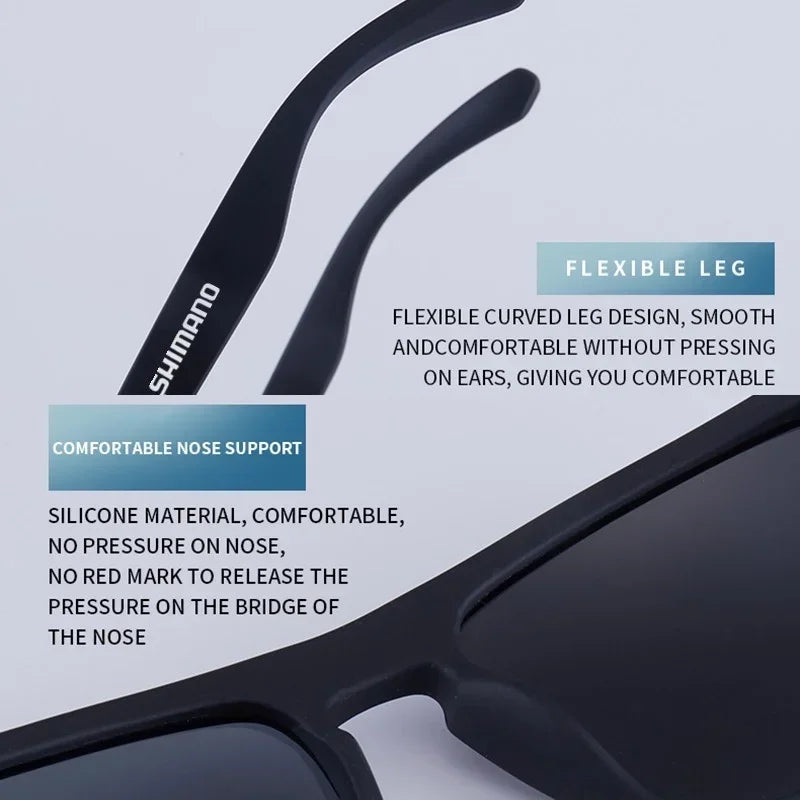 Klassische quadratische polarisierte Unisex-Outdoor-Sport-Sonnenbrille zum Angeln, Jagen, Radfahren, Fahren, Bergsteigen, UV400, blendfrei
