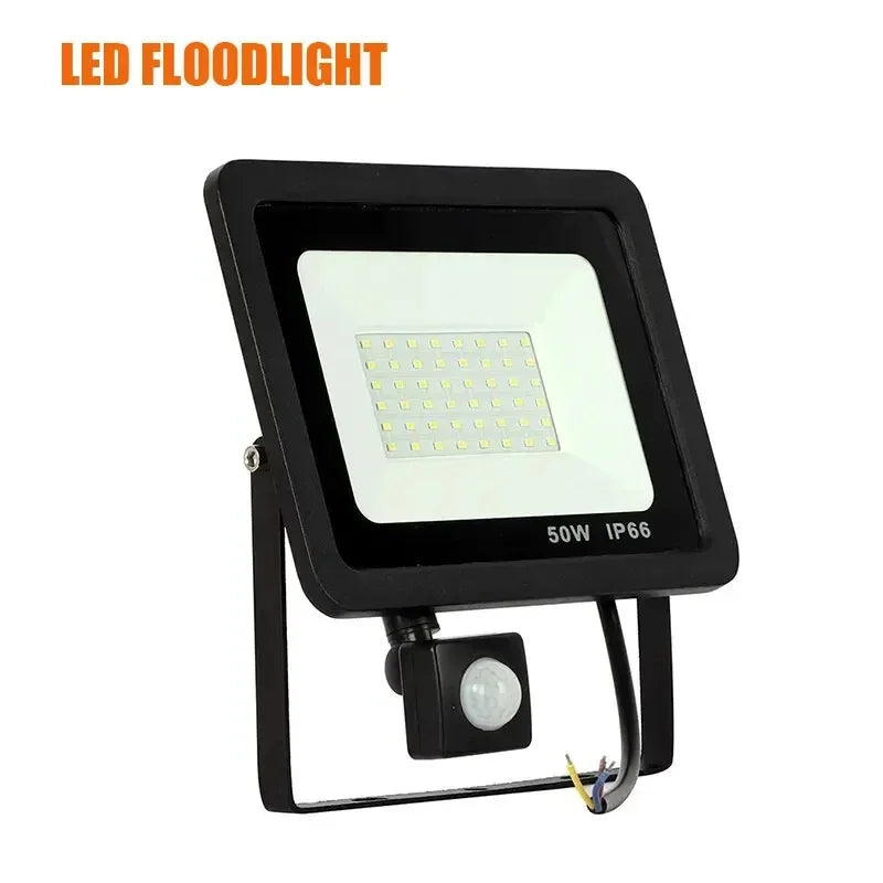 LED PIR Motion Sensor Flutlicht Outdoor Wand Licht Weißes Licht 100W 50W 30W 20W 10W IP66 Wasserdichte LED Strahler Für Garten
