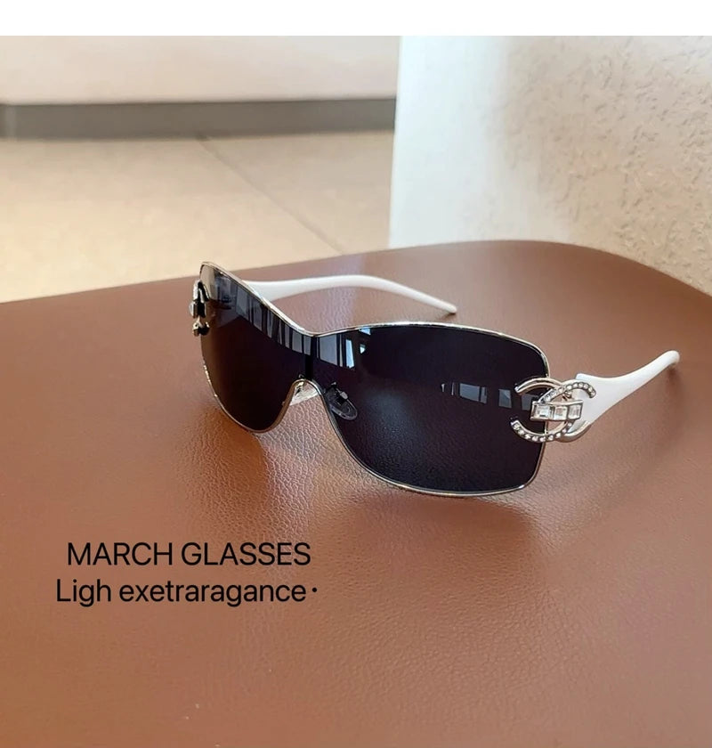Neue Verbundene Luxus Frauen Sonnenbrille Übergroßen Frau Sonnenbrille Schwarz Brillen Trendy Männer Glas Lentes De Sol Mujer 2025
