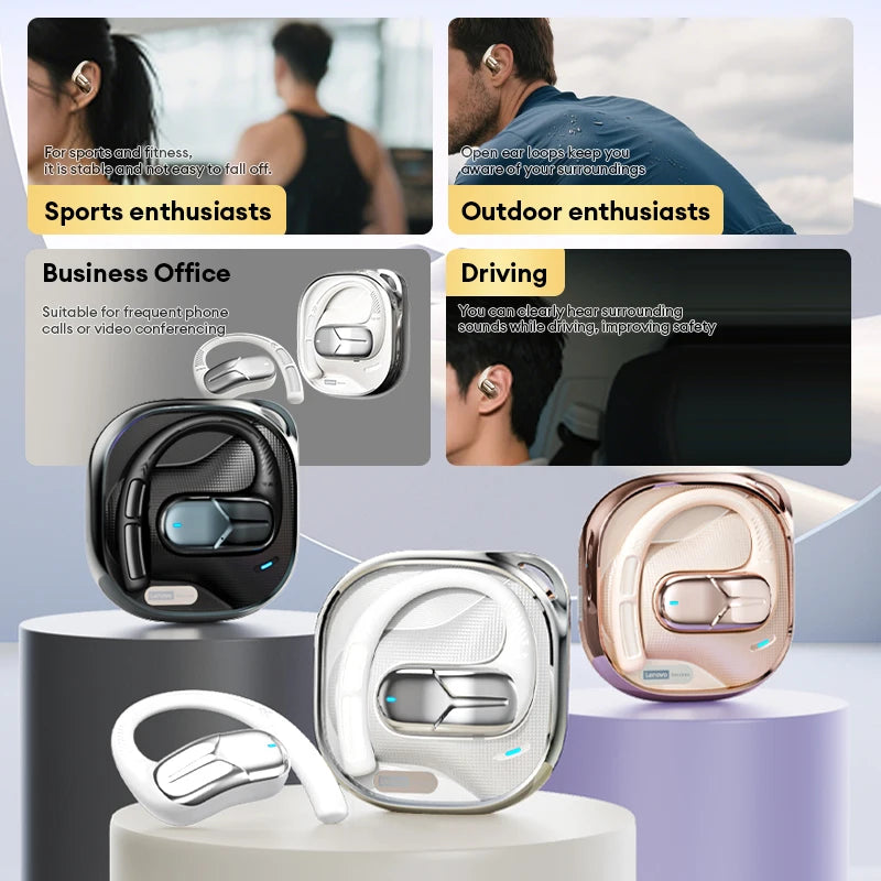 Neue Lenovo AC101 OWS Bluetooth 6.0 Kopfhörer ENC Geräuschunterdrückung Kabellose Ohrhörer Lange Akkulaufzeit Surround Sound Sport-Ohrhörer