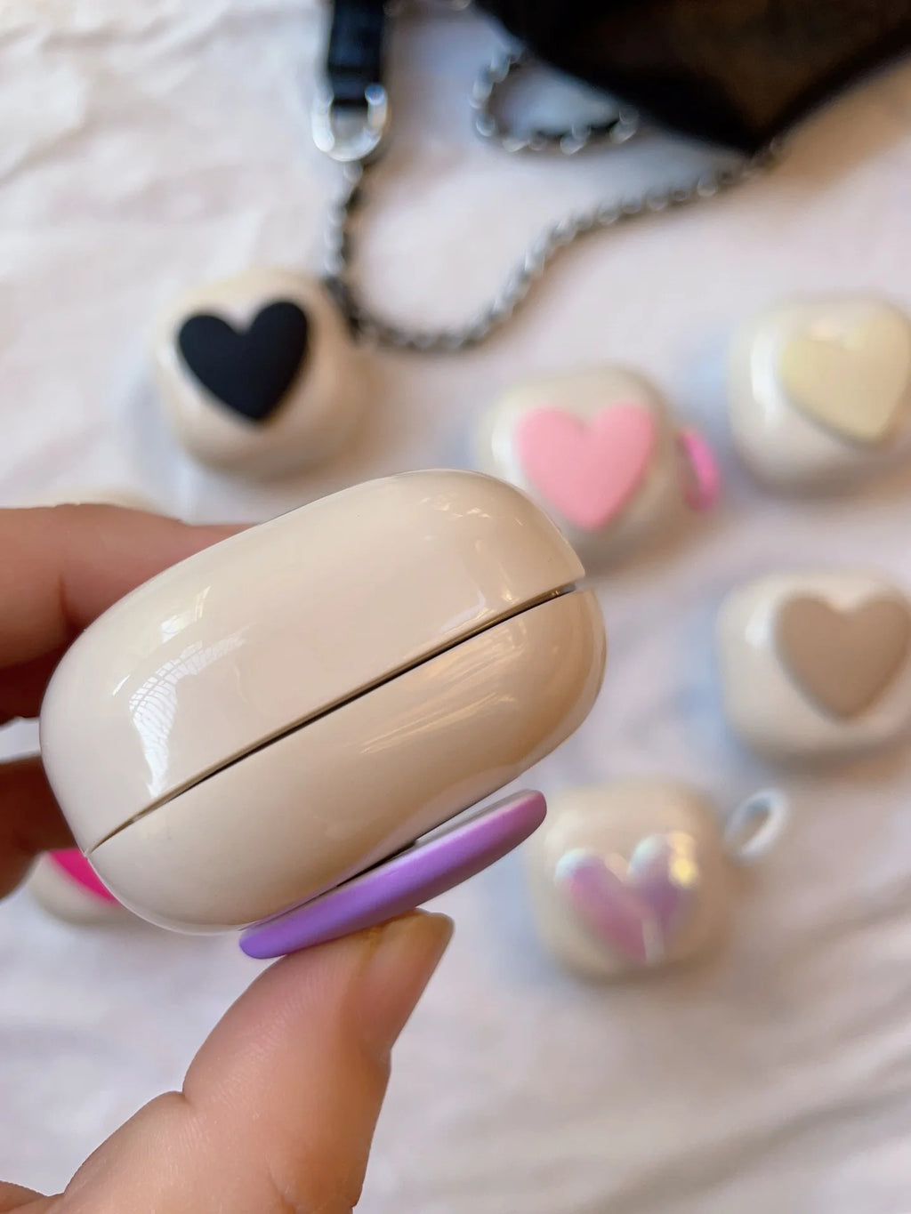 Für Samsung Galaxy Buds 2 Pro / Buds FE / 2PRO Hülle Niedliche Herz-TPU-Kopfhörerhülle für Samsung Buds Live mit Haken