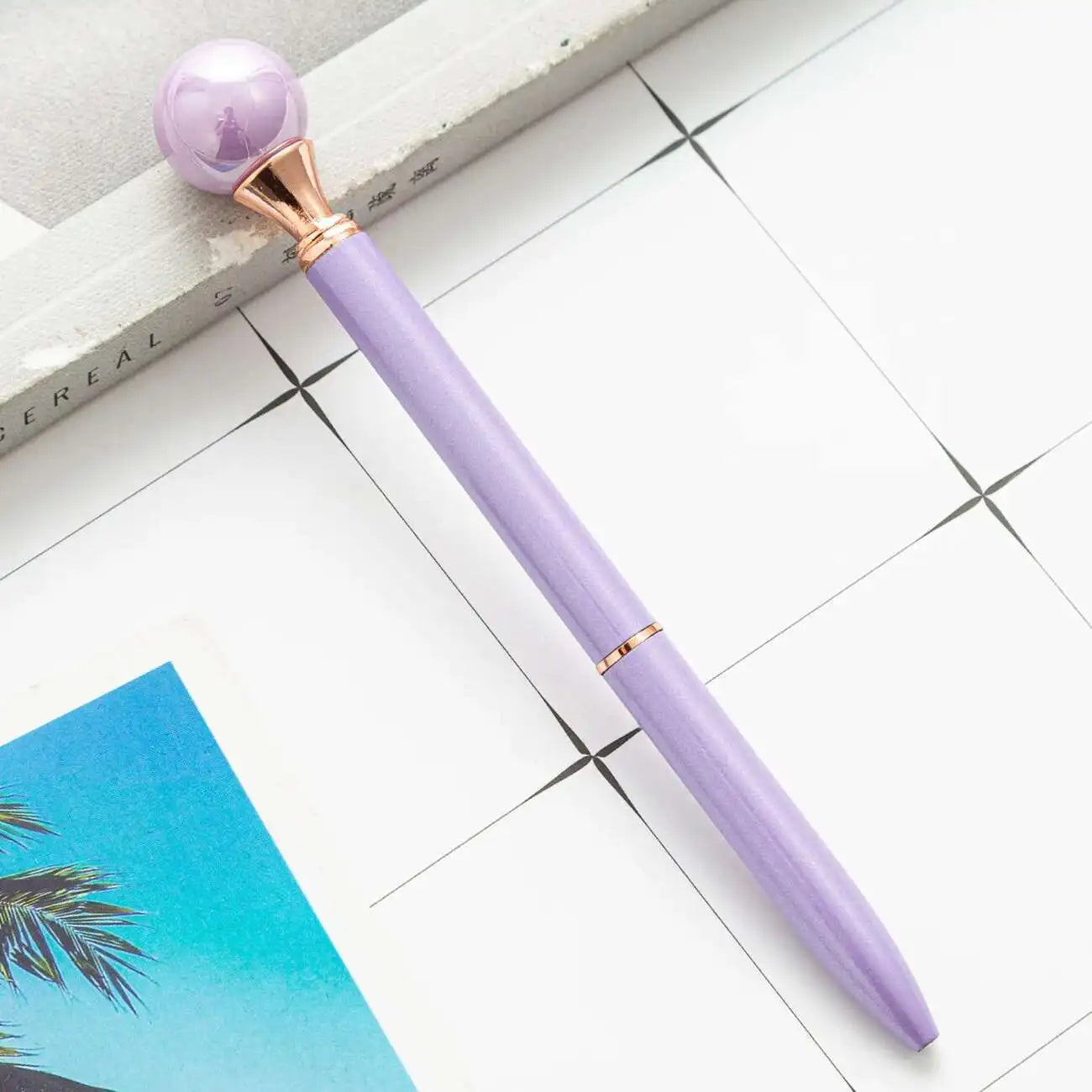 1-teiliger Lytwtw's Candy Color INS rotierender Perlen-Metall-Kugelschreiber für Schule und Büro, Schreibwaren, Geschenk
