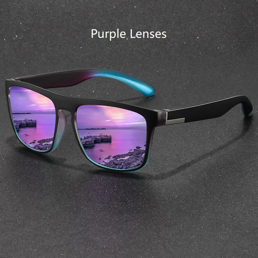 Mode Vintage quadratische Sport Sonnenbrille Männer Frauen Angeln fahren Mann Luxusmarke Designer Sonnenbrille Anti-Blend-Brille uv400
