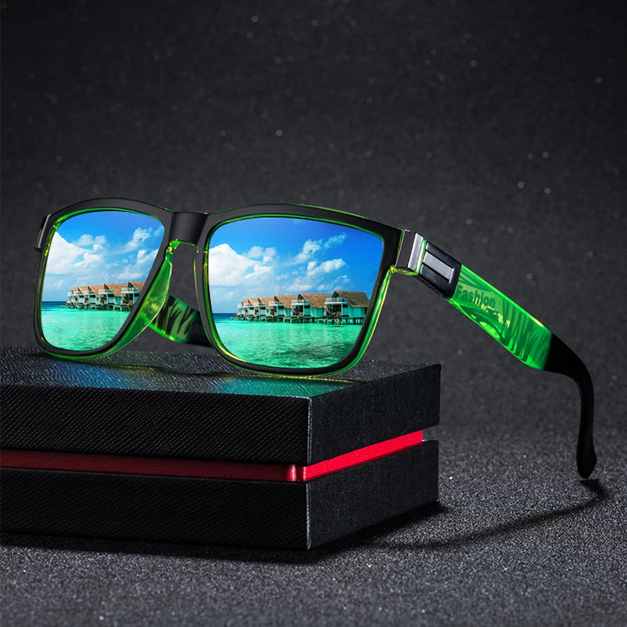 4PCS Mode Vintage Muster Quadrat Sonnenbrille Männer Frauen Angeln Fahren Mann Luxus Marke Designer Sonnenbrille UV400 Brillen ﻿