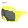 Futuristische Wrap-Around-Sonnenbrille Rave gebogene Linse UV400-Schutz 2000er Brillen übergroße Y2K-Sonnenbrille für Frauen und Männer