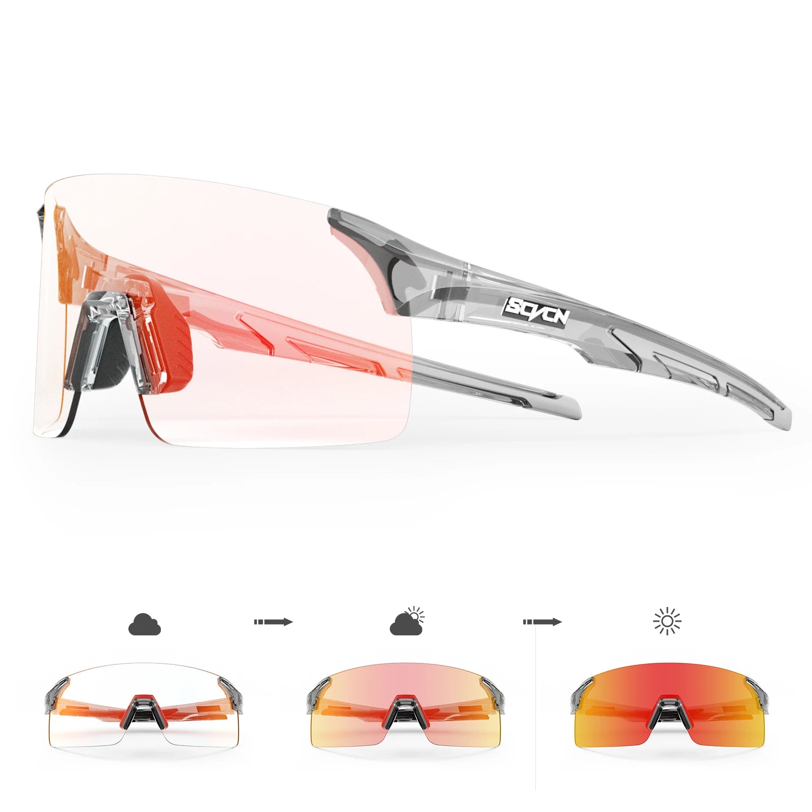 SCVCN Photochrome Sonnenbrille Outdoor Sport Fahrrad Radfahren Gläser Mann MTB Klettern Gläser Brillen Frauen Fahren Fahrrad Brille