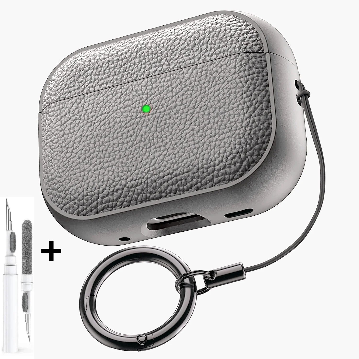Für AirPods Pro 3, Ledermuster, TPU-Schutzhülle, Zubehör, niedliche Haut, vollständige Schutzhülle mit Schlüsselanhänger für AirPods Pro 3-Hülle