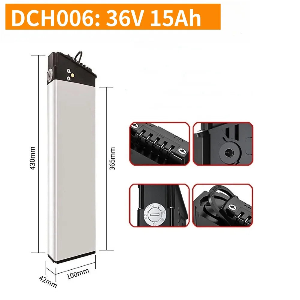 48V 17Ah 15Ah 12,8Ah 10,4Ah 36V 10Ah 12Ah 15Ah DCH-003 DCH-006 DCH-009 350W~1000W Motorbatterie