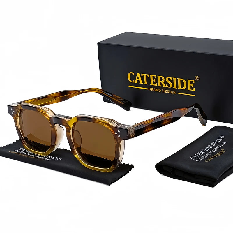 CATERSIDE Modische Herren-Sonnenbrille, kleiner Rahmen, quadratisch, personalisiertes Design, Sonnenbrille für Damen, Reisen, Party, Business, Festival, Geschenk