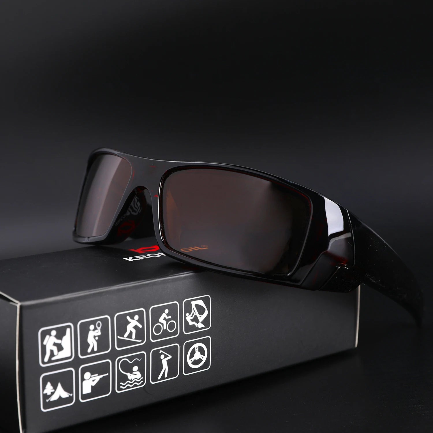 Polarisierte Sonnenbrille für Herren und Damen, Sport-Herren-Sonnenbrille, trendige Retro-Rechteck-Wickel-Vintage-UV400-Augenschutz