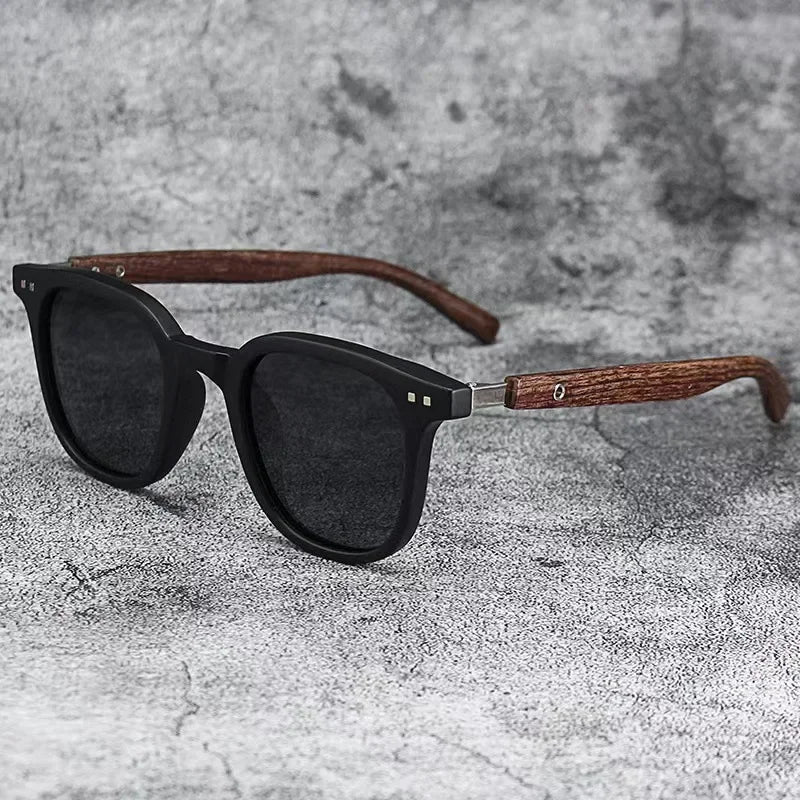 Sonnenbrille für Männer und Frauen, trendige Retro-Holzmaserung, polarisierte UV-Schutzbrille, Radfahren, Outdoor, Straßenfotografie, Sonnenbrille