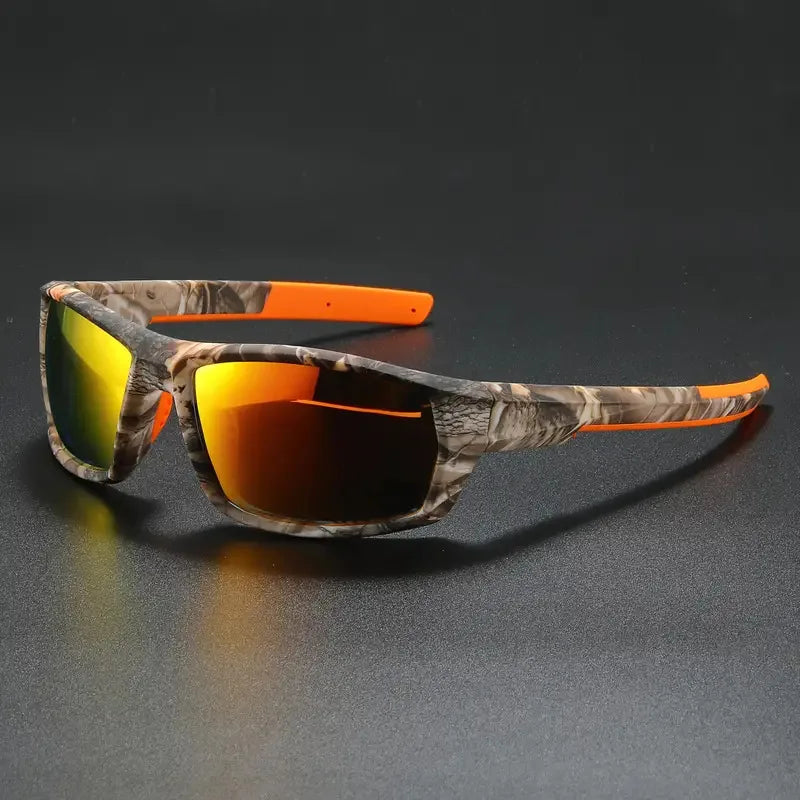 Neue Sonnenbrille für Männer Sport Polarisierte Quadratischen Rahmen Camouflage Sonnenbrille Fahren Angeln Radfahren Skifahren Sonne Brillen UV400