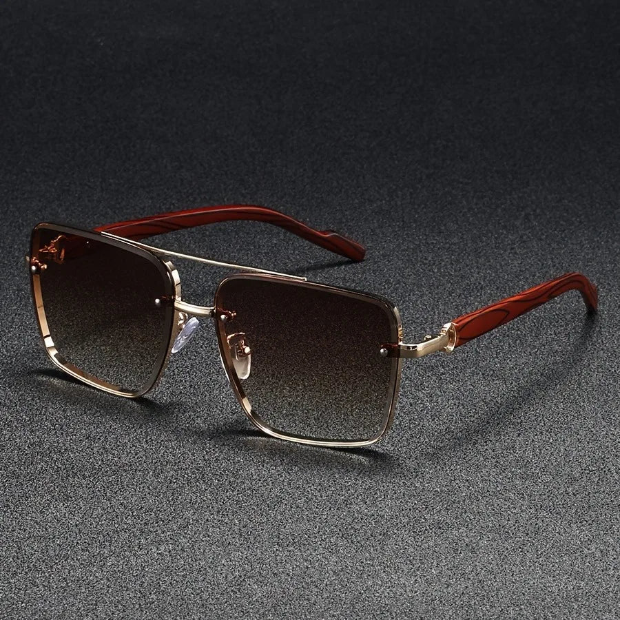 2025 Luxus Quadratische Sonnenbrille Für Männer Neue Holz Vintage Designer Mode Gläser Sonnenbrille Frauen Urlaub Gafas De Sol Hombre