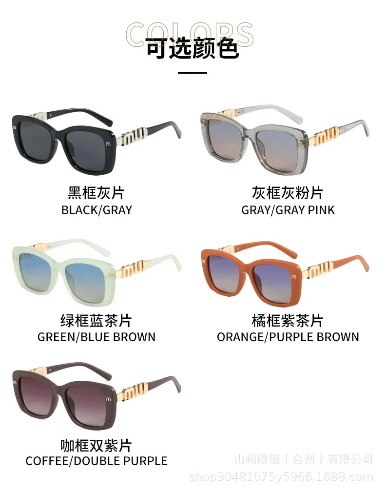 Ins Große Quadratische Polarisierte Sonnenbrille 2025, Neue Mode Frauen Männer High-end-Buchstaben Sonnenbrille Damen Trendy Gafas De Sol UV400
