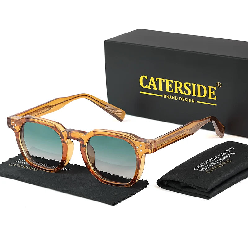 CATERSIDE Modische Herren-Sonnenbrille, kleiner Rahmen, quadratisch, personalisiertes Design, Sonnenbrille für Damen, Reisen, Party, Business, Festival, Geschenk