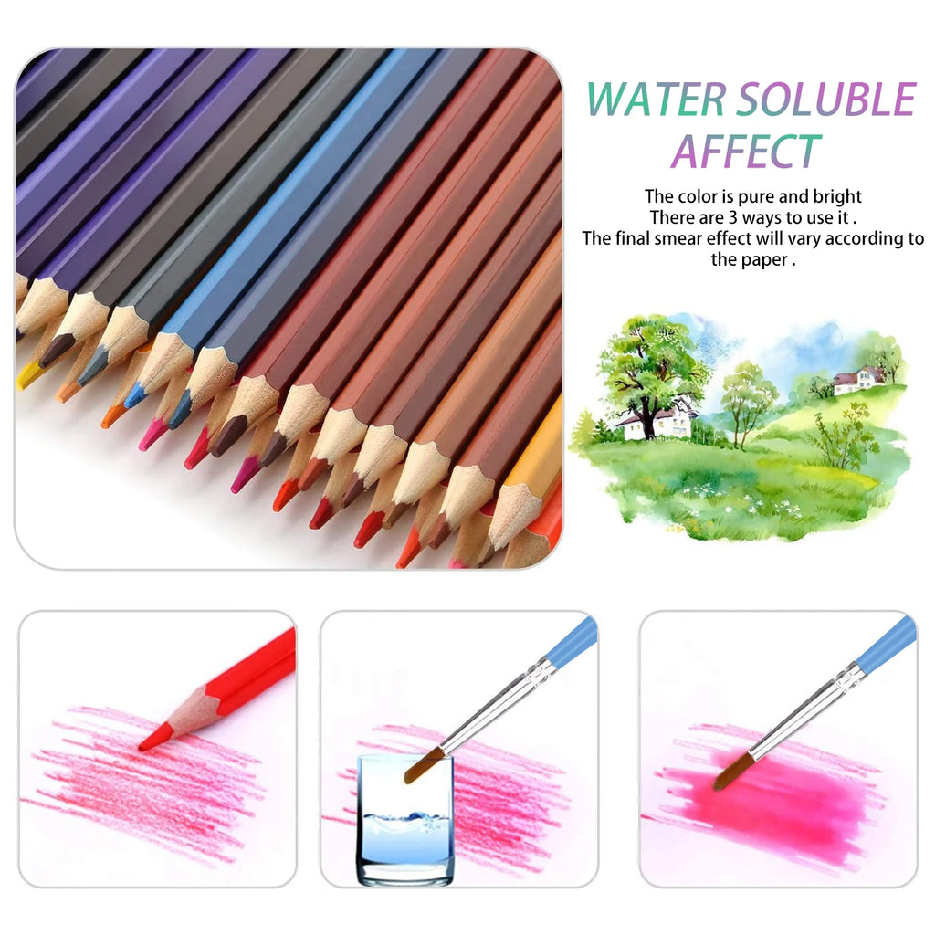 Aquarellstifte, 48er-Set professionelle Buntstifte für Erwachsene und Jugendliche, Premium-Künstlerbedarf zum Ausmalen, Mischen und