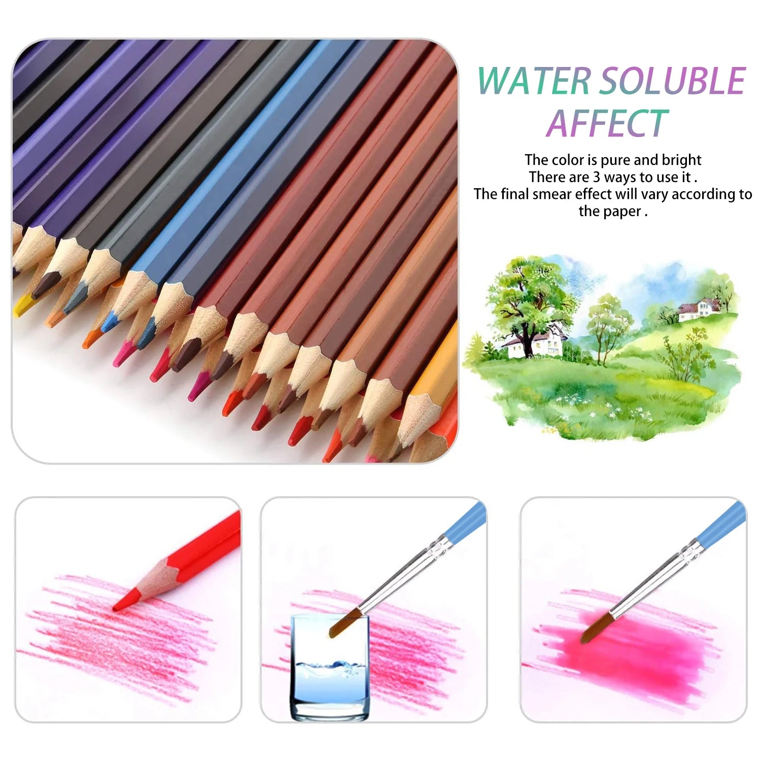 Aquarellstifte, 48er-Set professionelle Buntstifte für Erwachsene und Jugendliche, Premium-Künstlerbedarf zum Ausmalen, Mischen und