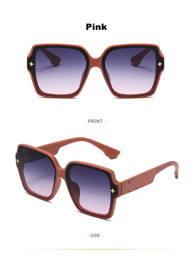 Modische Sonnenbrille mit quadratischem Rahmen für Damen, luxuriöser UV-Schutz, großer Rahmen, All-Match DS-8052-1