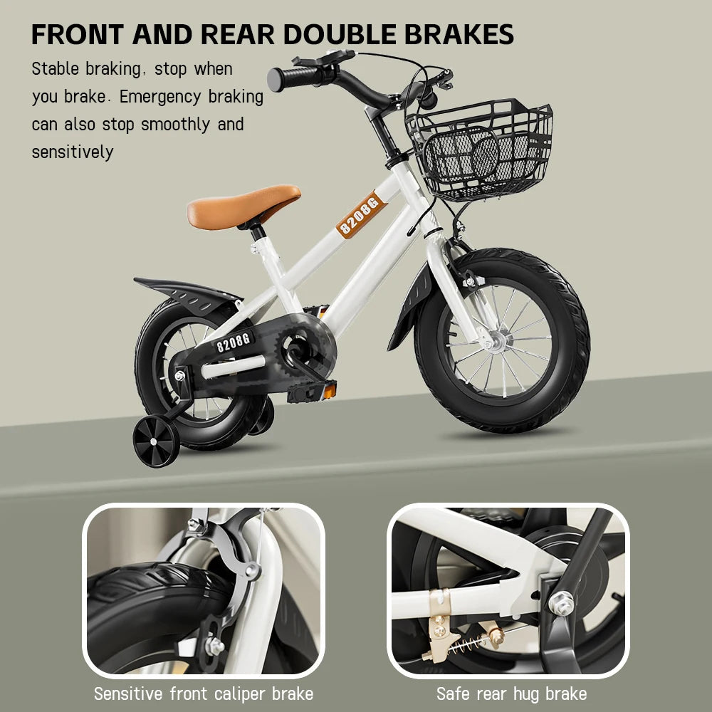 Kinder fahrrad Fahrrad für Mädchen im Alter von 3-7 Jahren mit Stützrädern Korb Kinder fahrrad