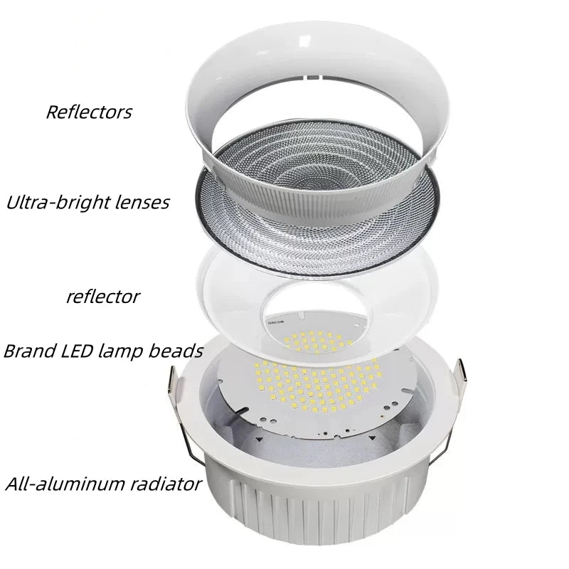 Einbau-Blendschutz-LED-SMD-Downlight, 7 W, 9 W, dimmbar, 85–265 V, Deckenleuchte, Strahler, 12 W, 18 W, für Zuhause, Wohnzimmer, Schlafzimmer