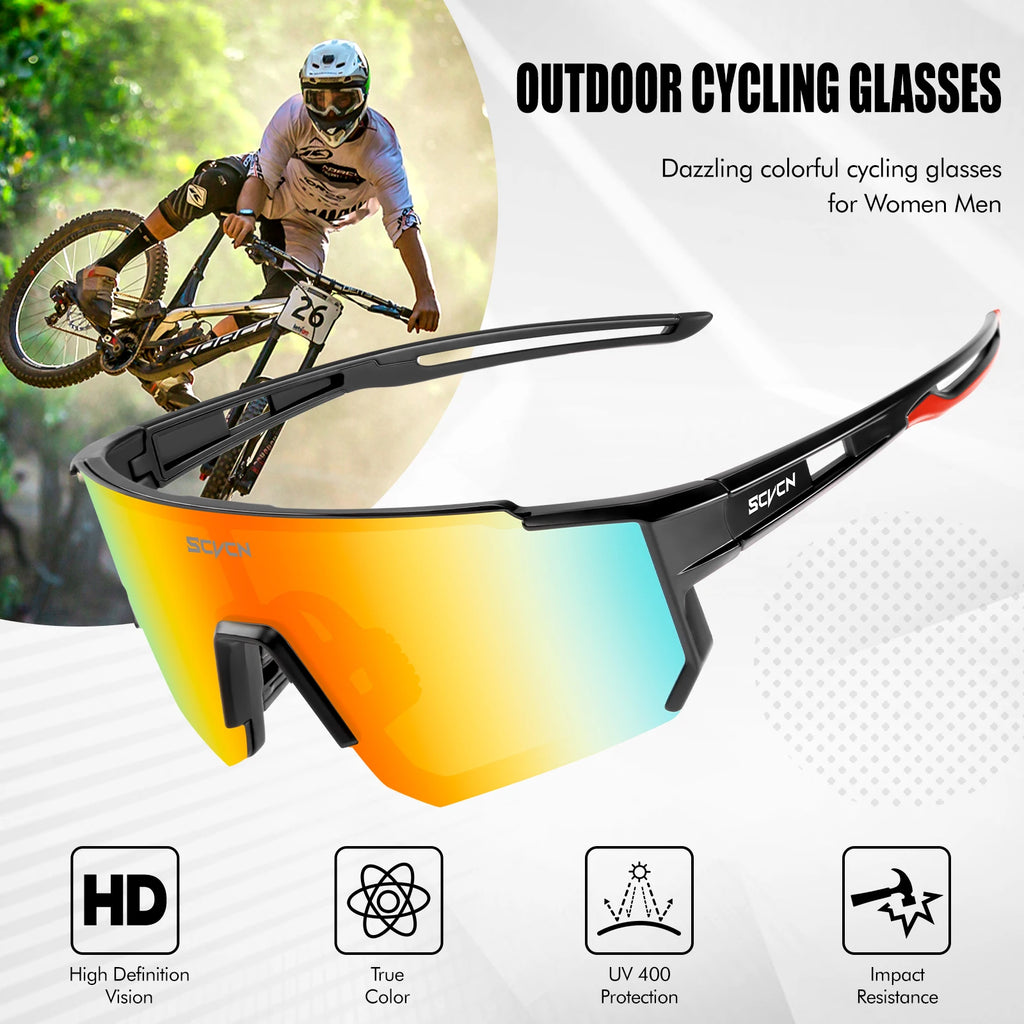 SCVCN Neue Outdoor Radfahren Sonnenbrille Männer MTB Fahrrad Brille Sport Wandern Bergsteigen Frauen Fahrrad Radfahren UV400 Brille