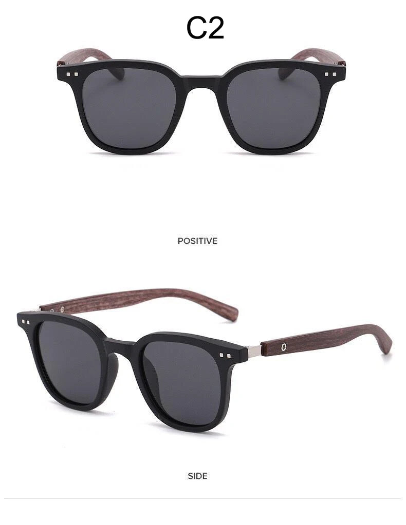 Trendige Retro-Sonnenbrille mit Holzmaserung für Damen und Herren, neue Sonnenbrille mit quadratischem Rahmen, UV-Schutz, Fahrradbrille, Outdoor, Straße