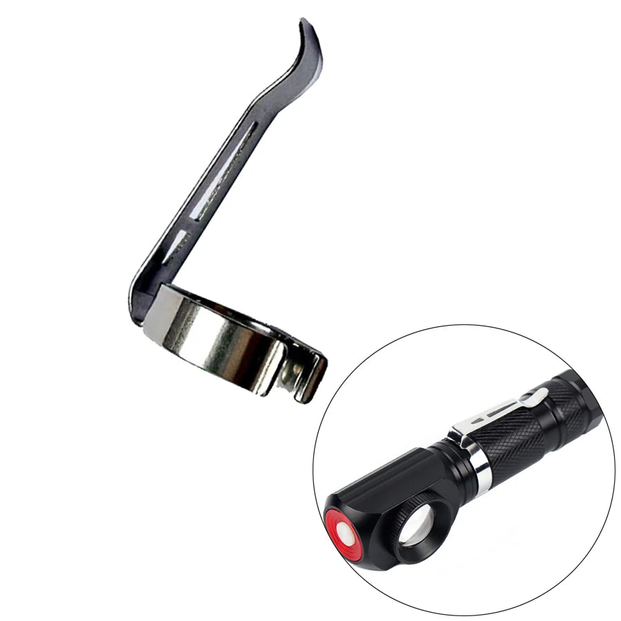 Edelstahl Clamp Taschenlampe Tasche Clip Halterung 46mm (L) x 19mm (D) für Taschenlampe Körper Durchmesser 20mm bis 24mm