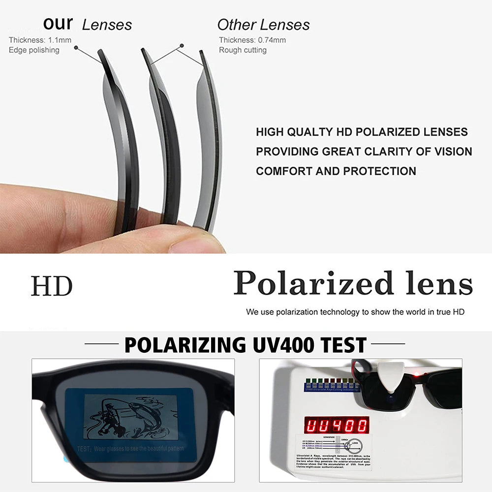 Polarisierte Sonnenbrille für Herren und Damen, Sport-Herren-Sonnenbrille, trendige Retro-Rechteck-Wickel-Vintage-UV400-Augenschutz