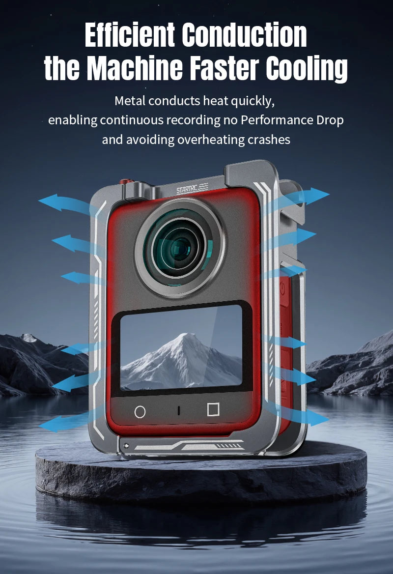 STARTRC Metallkäfig für DJI OSMO 360-Kamera, vollständiger Schutzrahmen, Schnellverschluss, Kaninchenkäfig, Kaltschuhhalterung, Rahmenzubehör