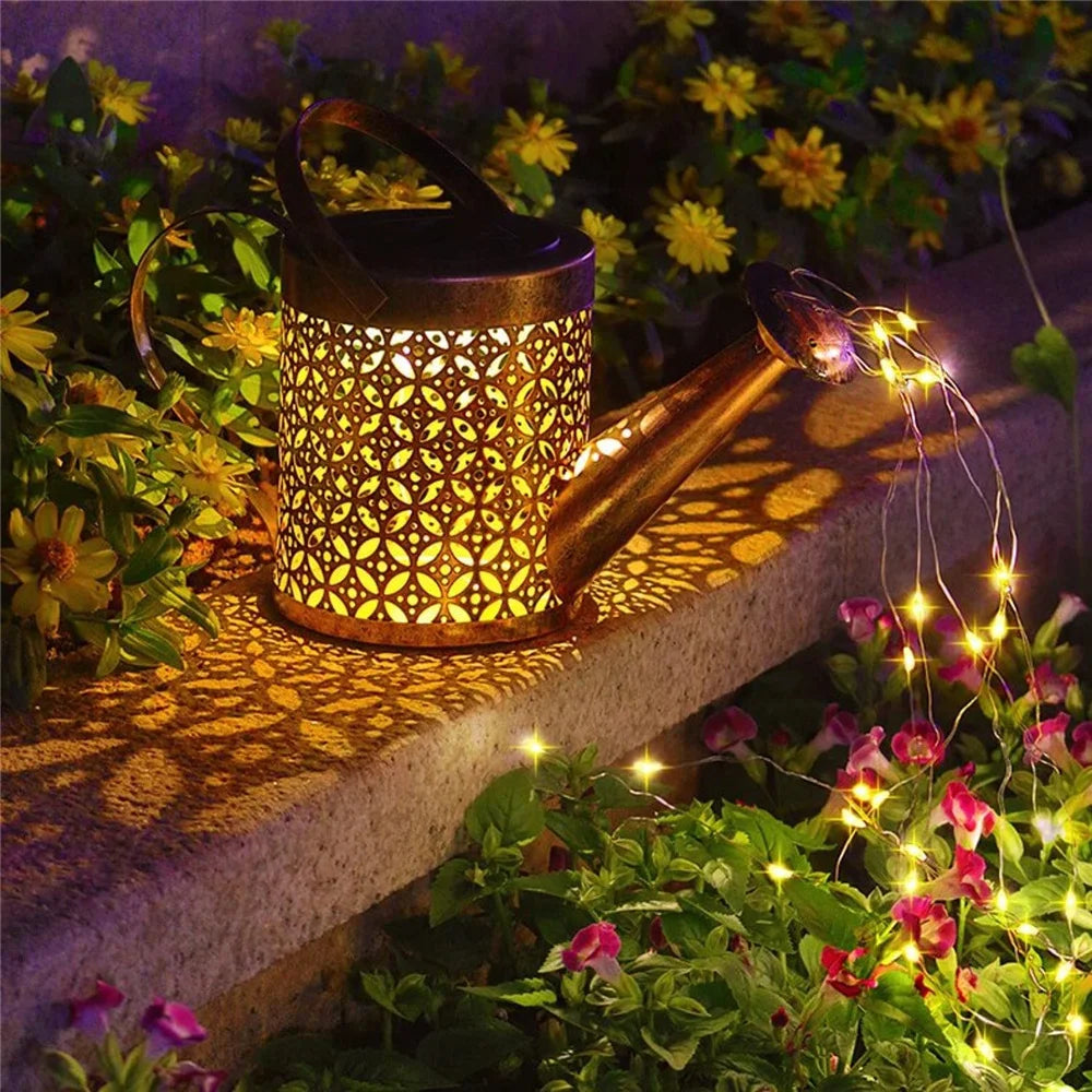 Solar Gießkanne Licht Hängen Wasserfall Lampe Wasserdichte Outdoor Garten Dekor Hof Veranda Rasen Hinterhof Landschaft Sonne LED Lampe