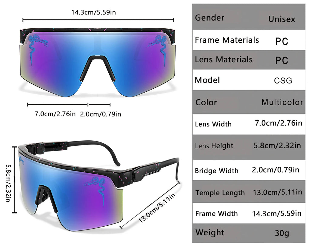 Herren Damen Radsport-Sonnenbrille Große Linse Winddicht UV400 Schutzbrille Outdoor-Sport Laufen Klettern Fahrrad MTB Brille