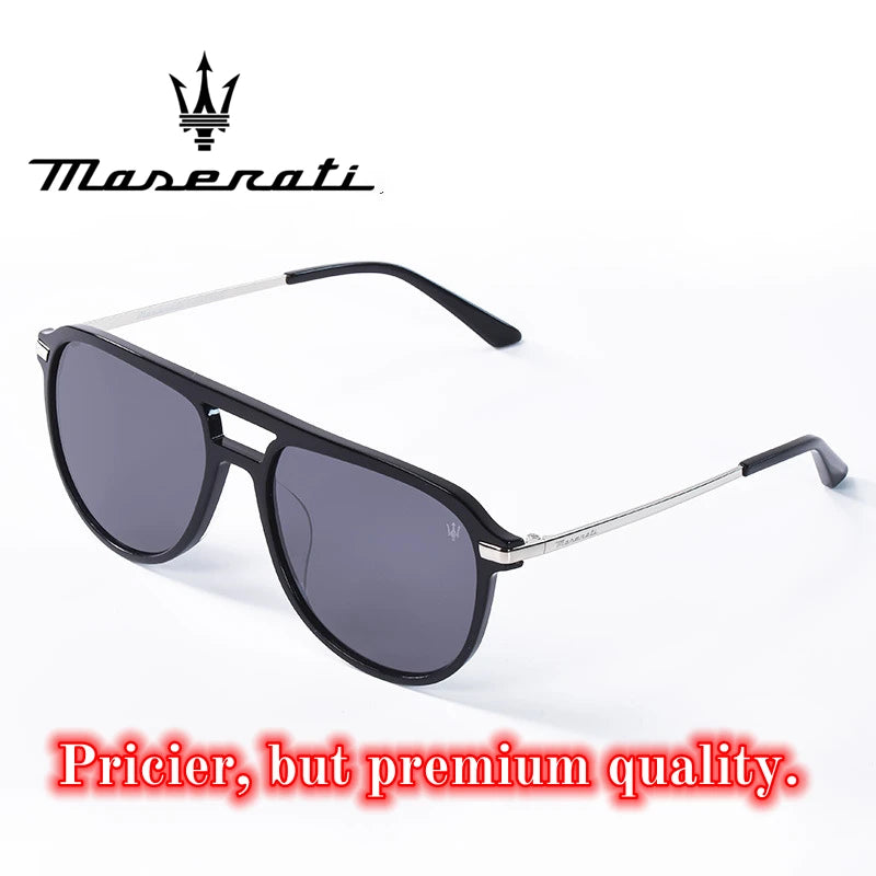 MASERATI Sonnenbrille, neue modische Schutzbrille, stilvolle, ungerahmte Metallrand-Sonnenbrille für Männer und Frauen, coole Pose, trendiges Design 10785