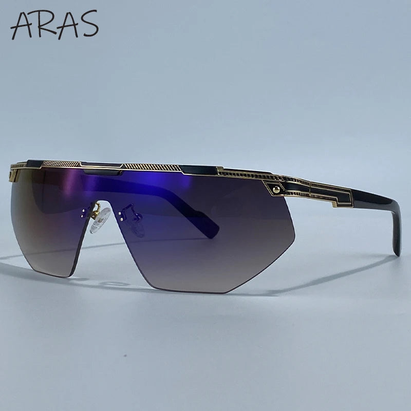 Übergroße Sport-Wrap-Around-Sonnenbrille für Damen 2026 – Luxusmarke Steampunk Shield Goggle Mask Sonnenbrille für Damen UV400 Schutz