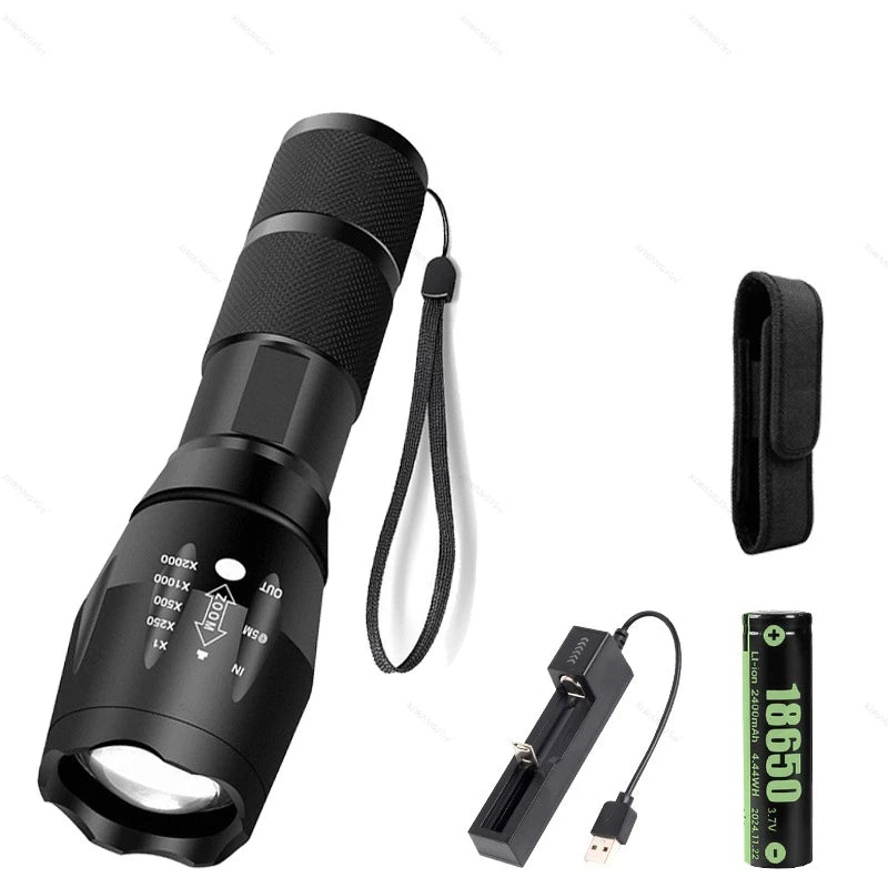 T6 Starke Licht Taschenlampe LED Aluminium Legierung Teleskop Zoom Batterie Version Aufladen Outdoor Suchscheinwerfer Fernbedienung Taschenlampe