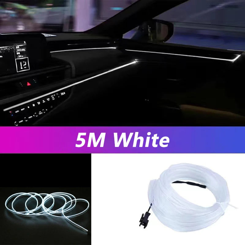 5m Auto Innenraum LED-Streifen Licht Neon El Verkabelung dekorative Lampe für Auto DIY flexible Umgebungs licht USB Party Atmosphäre Diode