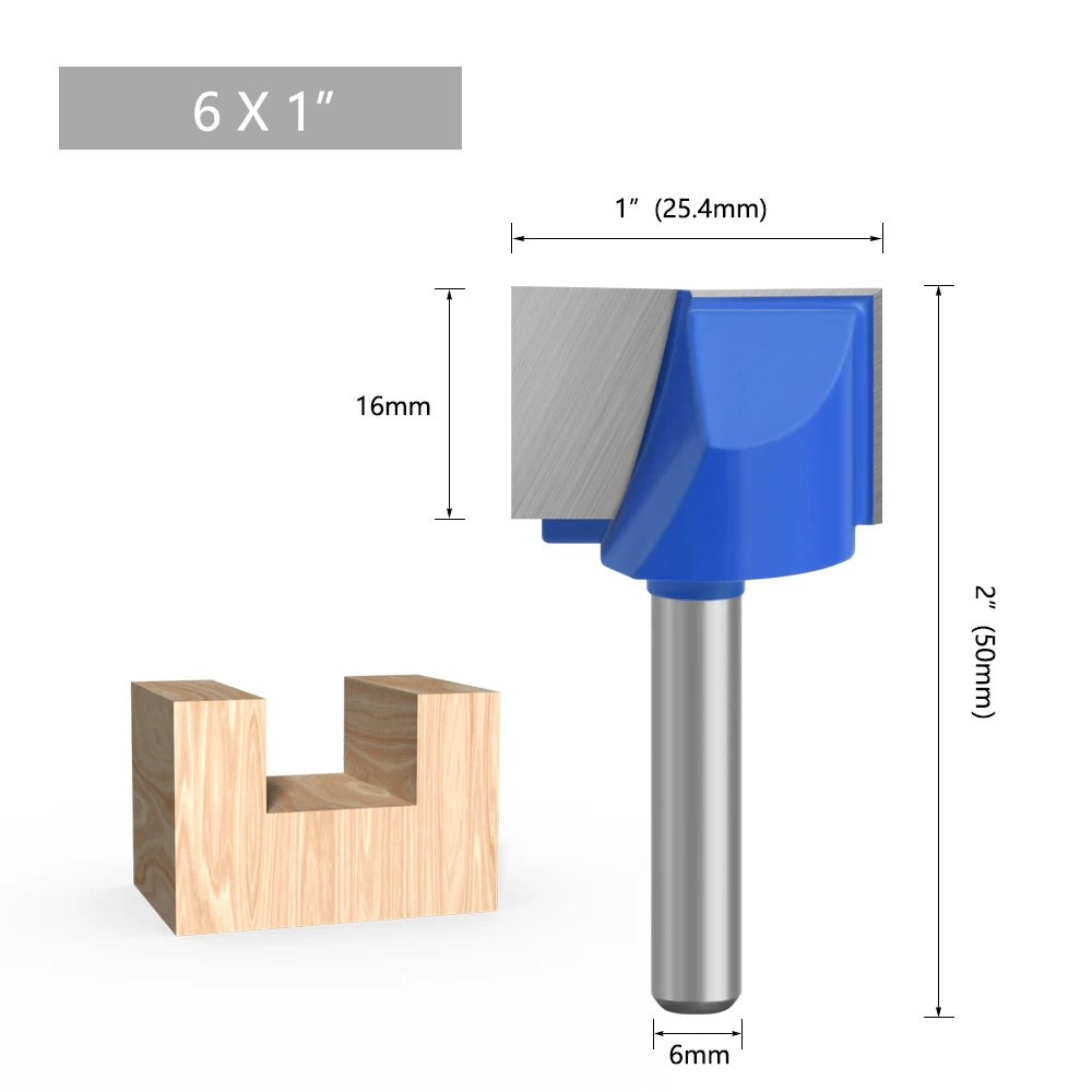 LAVIE 6mm 1/4 Schaft 1 stücke Reinigung Bottom Bit Gerade Router Bit set Sauber Fräser Holzbearbeitung Power maschine