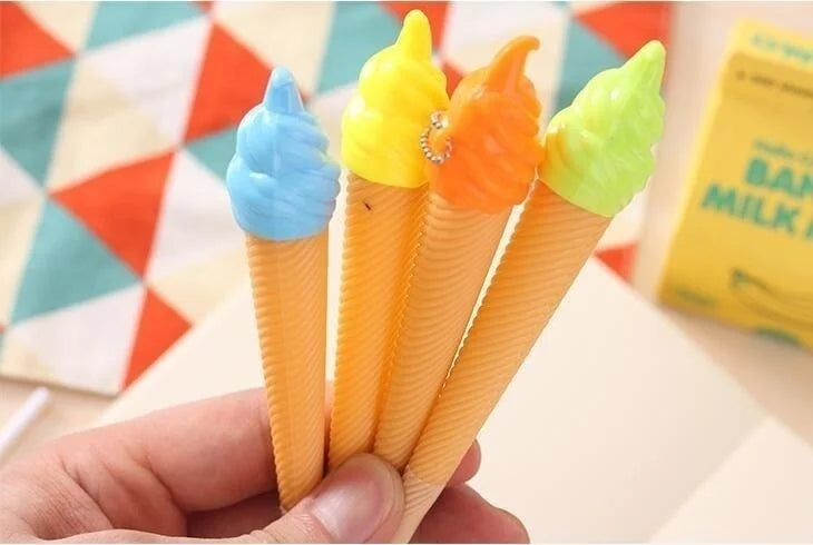 6-teiliger süßer Eiscreme-Strass-Süßigkeits-Gelstift für Schreibwaren
