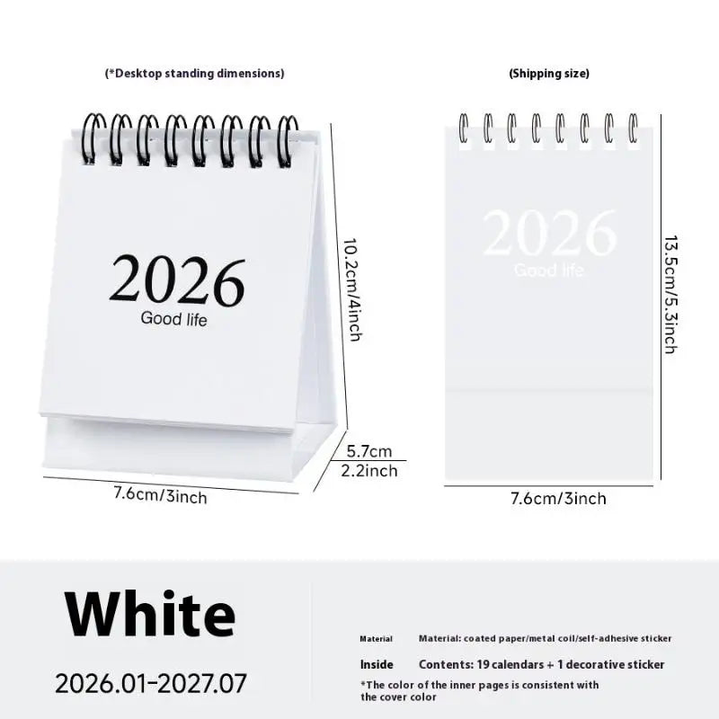 【MAX-55】Mini-Tischkalender 2026, kleiner Stand-Flip-Wochenkalender, kreativer Spulenkalender, Planer für die tägliche Zeitplanplanung
