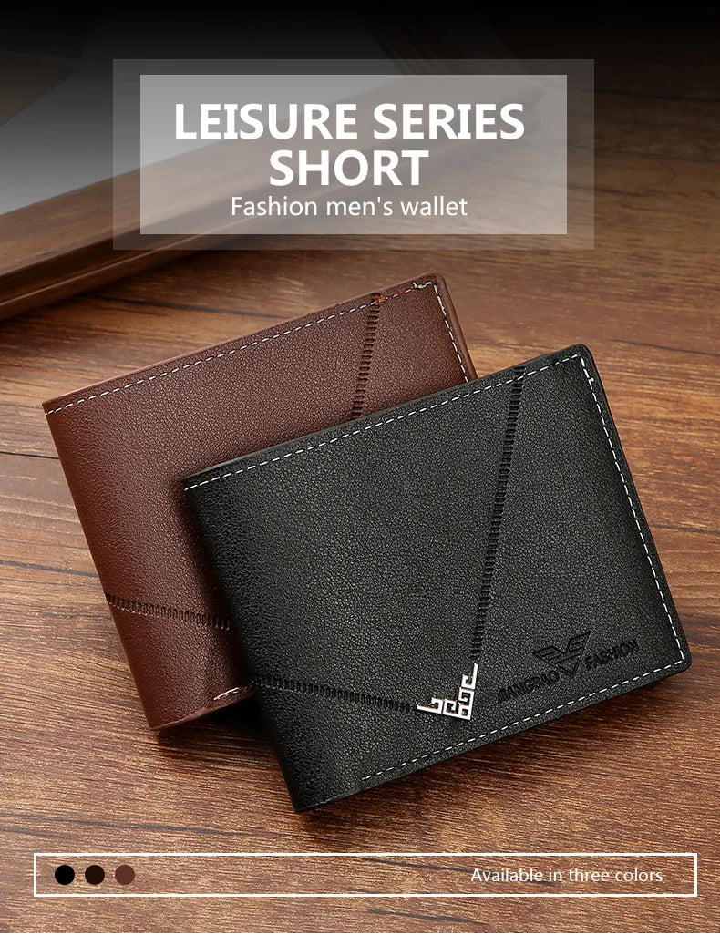 Männer Slim Geld Clip Brieftasche Kreditkarte ID Halter Casual Männlich Leder Kurze Multi-kartenhalter Geldbörsen Geschäftsmann Bifold Brieftasche